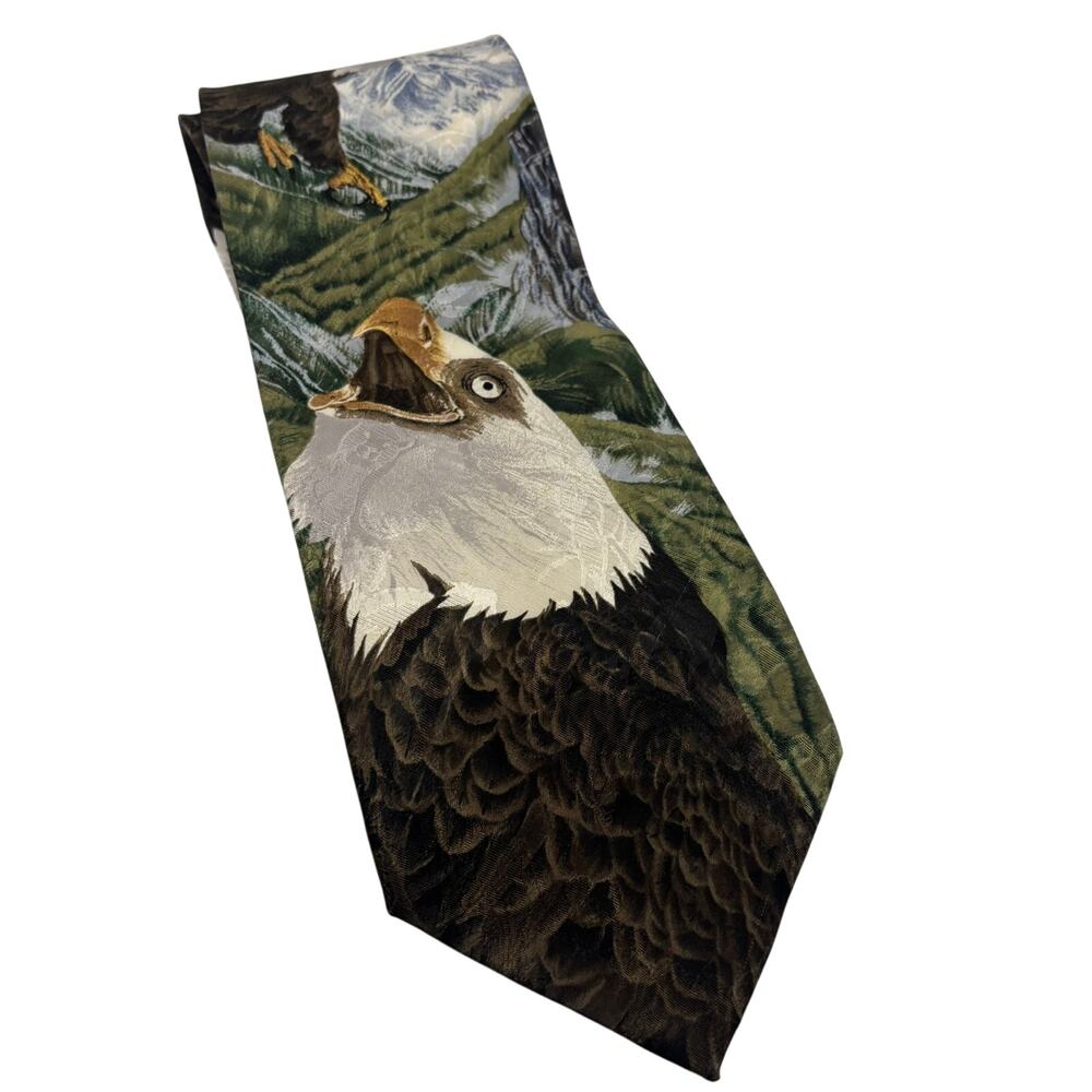 Endangered Species Bald Eagle 100% Silk Men's Tie Necktie